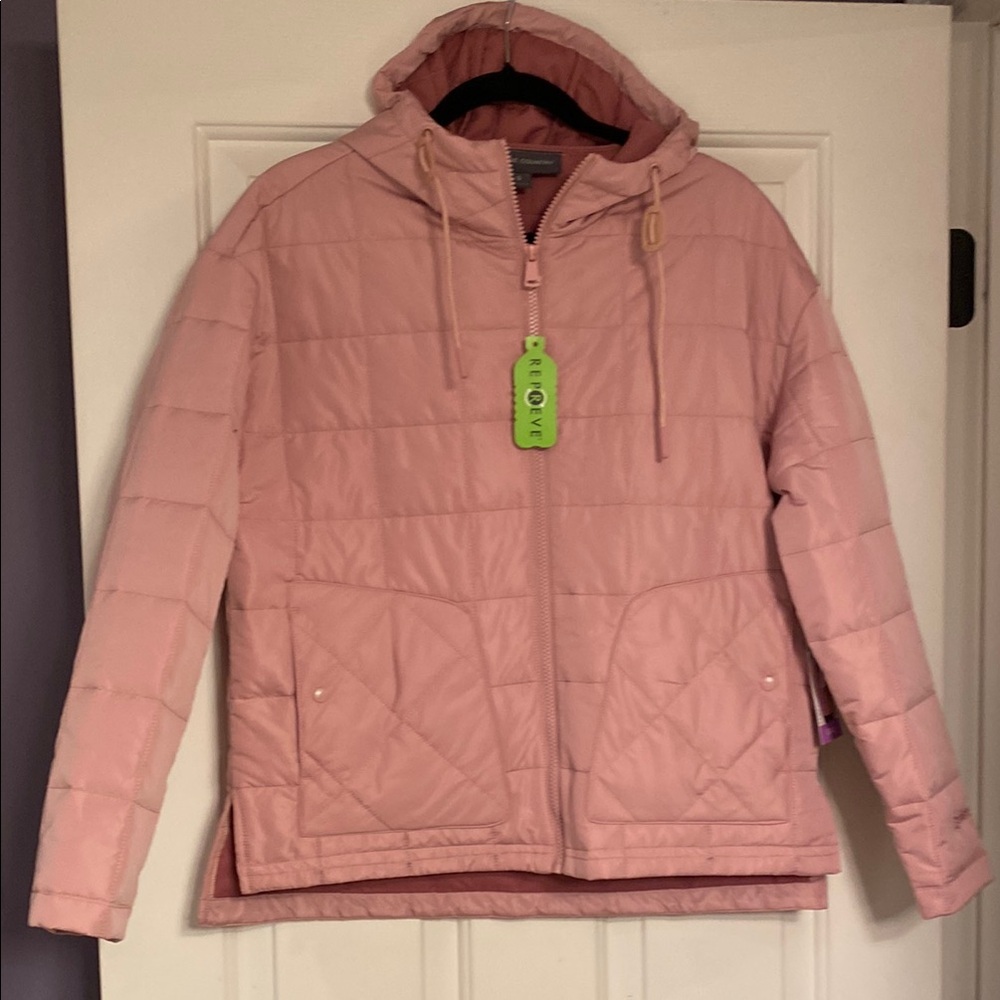 Free Country Pink Quilted Hooded Puffer Jacket